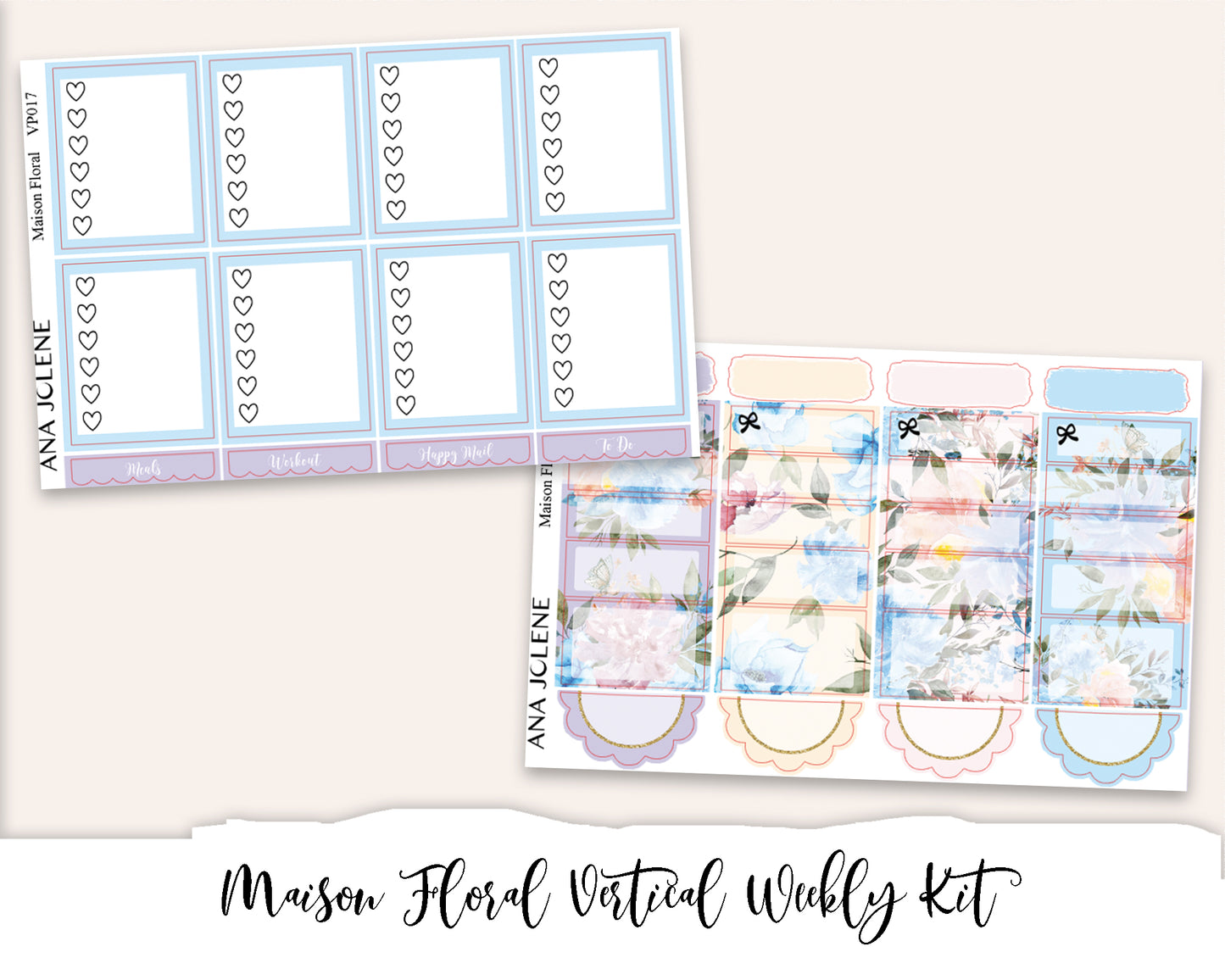 MAISON FLORAL Planner Sticker Kit (Vertical Weekly)