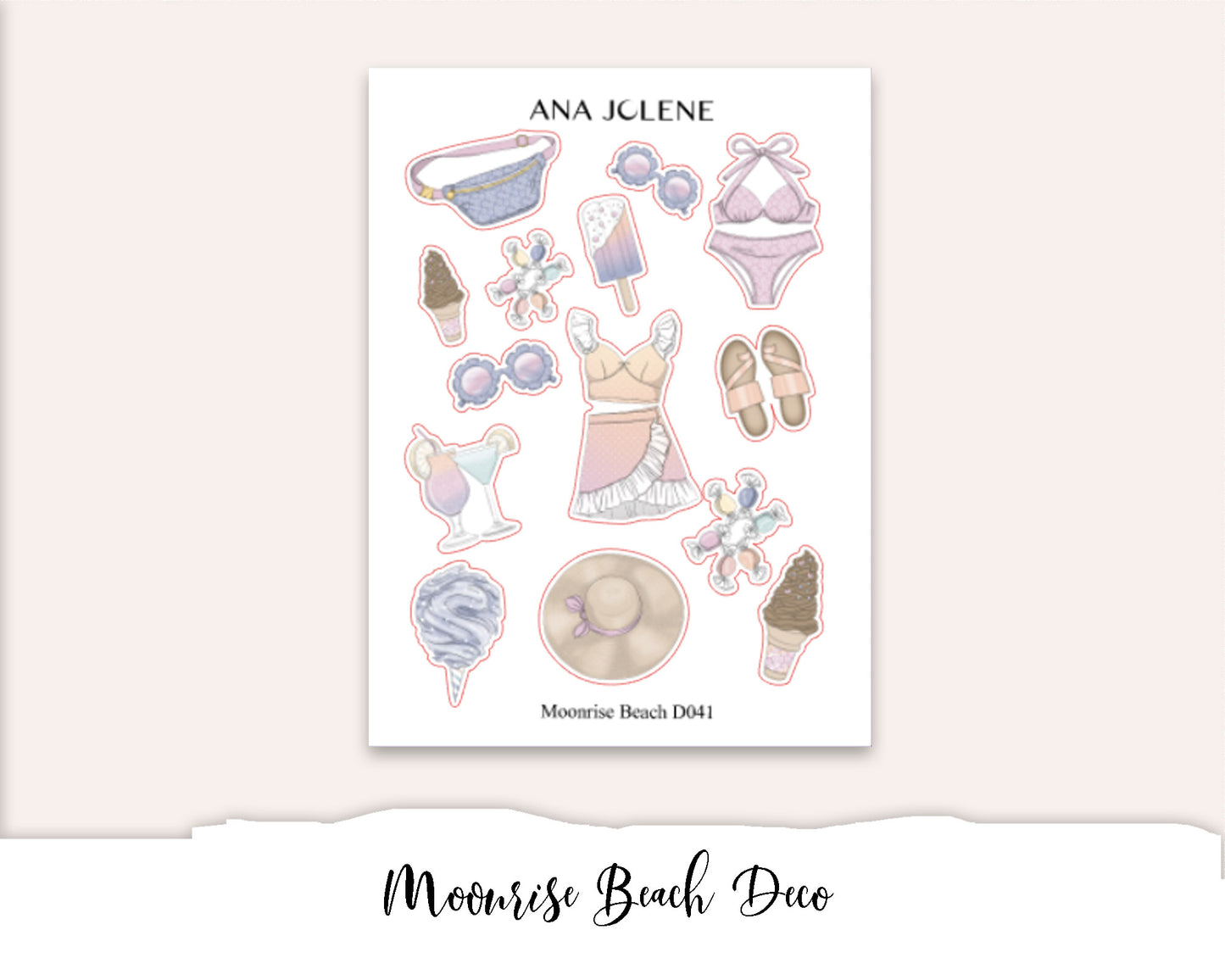 MOONRISE BEACH EC A5 Monthly Planner Sticker Kit