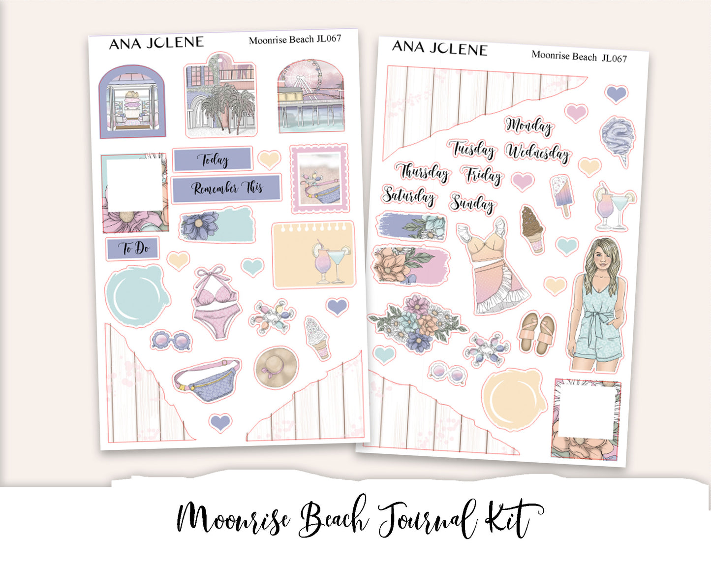 MOONRISE BEACH Mini Journal Sticker Kit