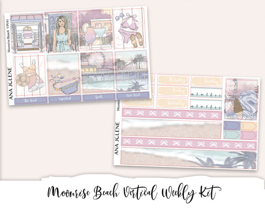 MOONRISE BEACH Planner Sticker Kit (Vertical Weekly)