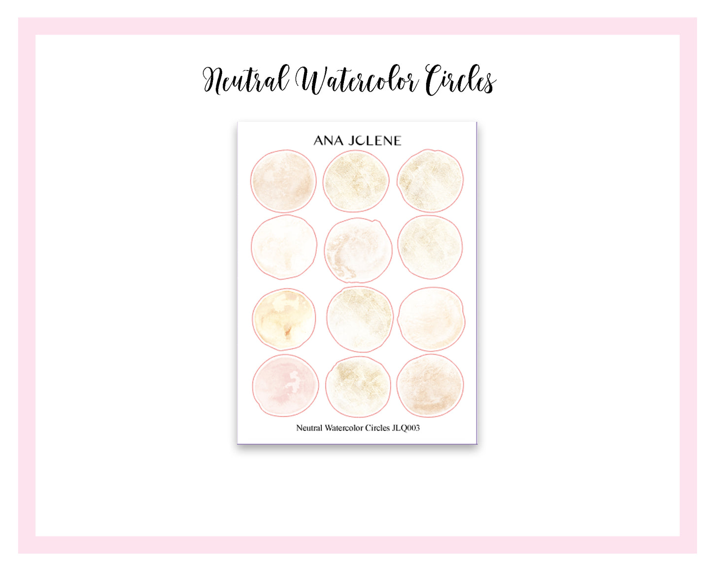 NEUTRAL WATERCOLOR CIRCLES Deco Stickers