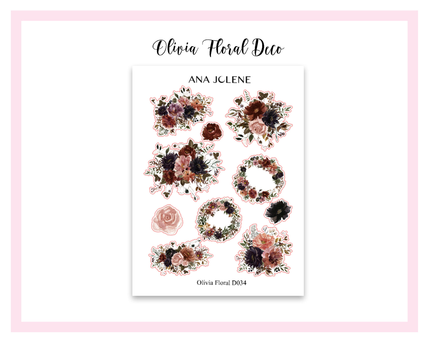 OLIVIA FLORAL Monthly Planner Sticker Kit (A5Wide)