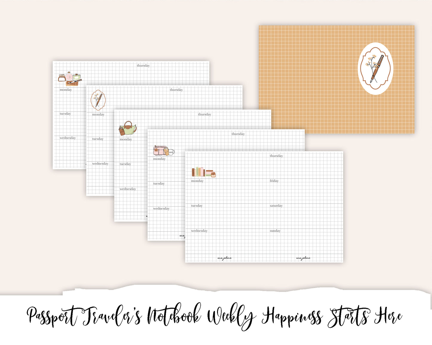 Passport Traveler's Notebook Printable - Weekly Happiness Starts Here