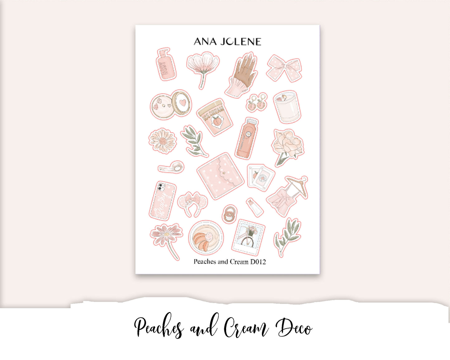PEACHES AND CREAM Mini Journal Sticker Kit
