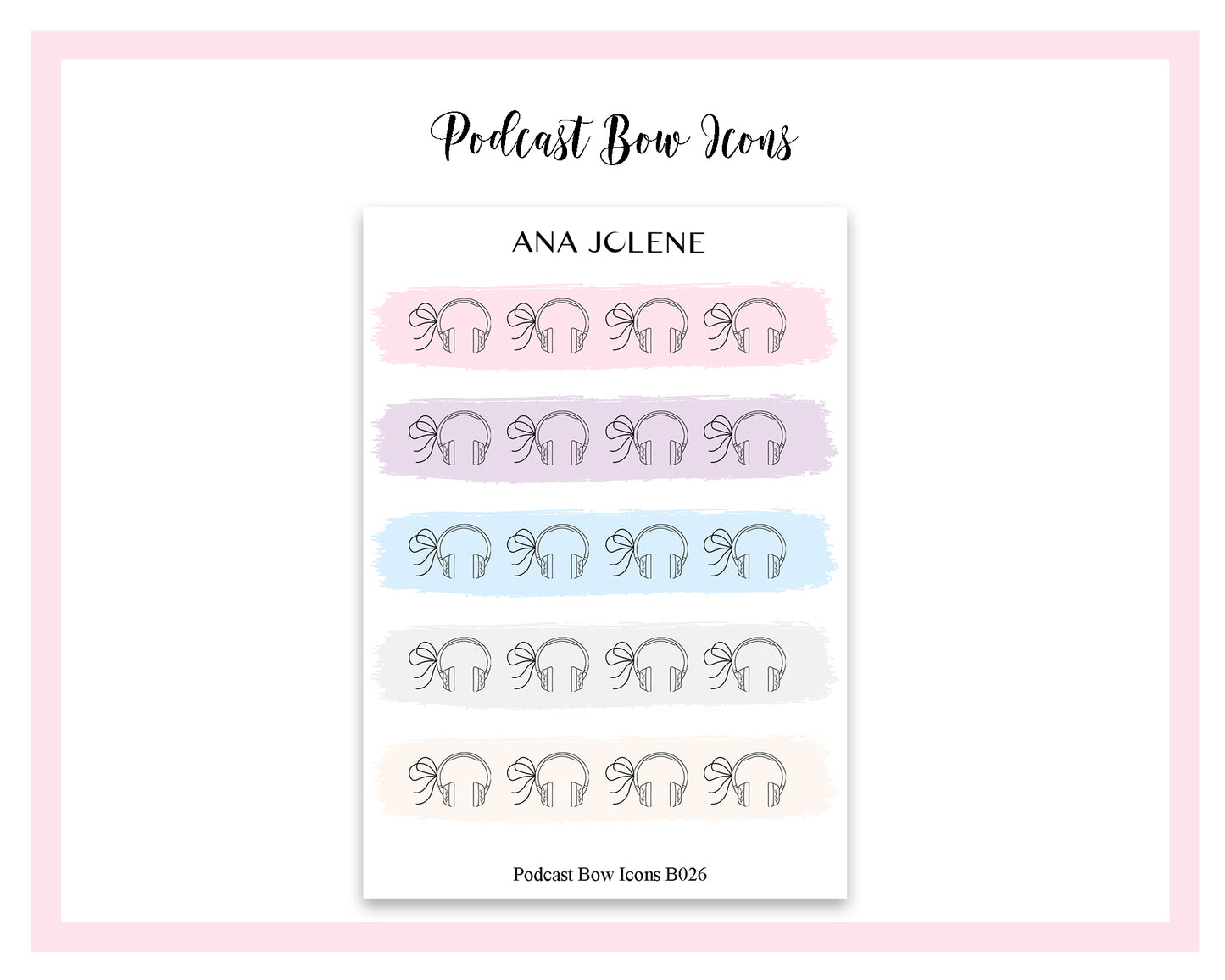 Podcast Bow Icon Stickers