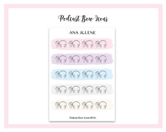 Podcast Bow Icon Stickers