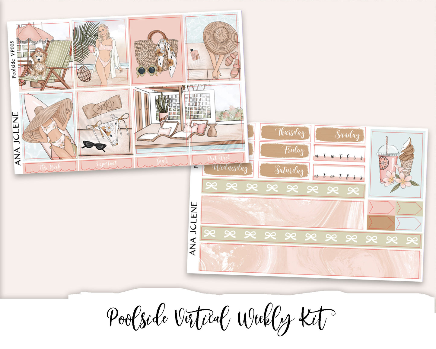 POOLSIDE Planner Sticker Kit (Vertical Weekly)