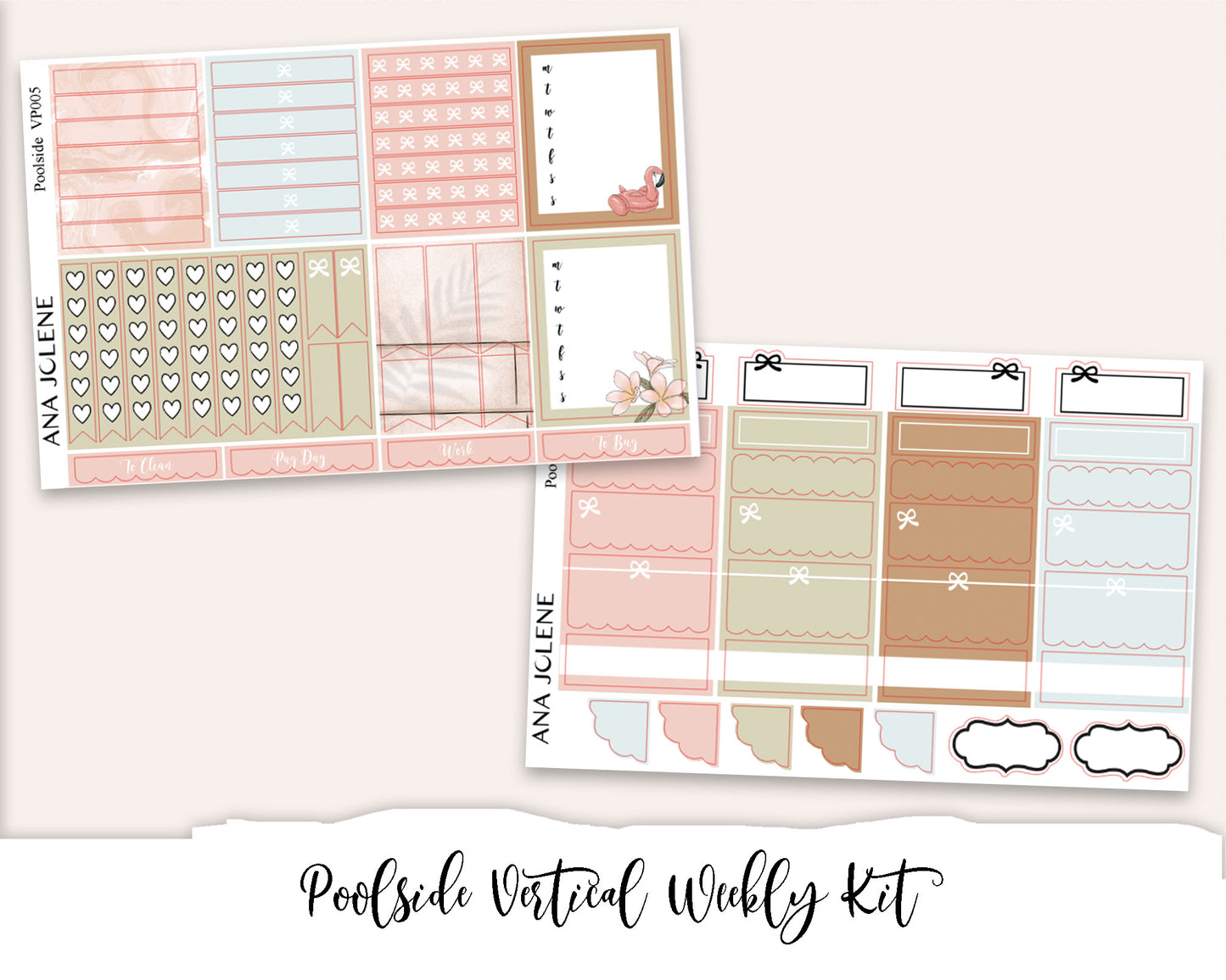 POOLSIDE Planner Sticker Kit (Vertical Weekly)
