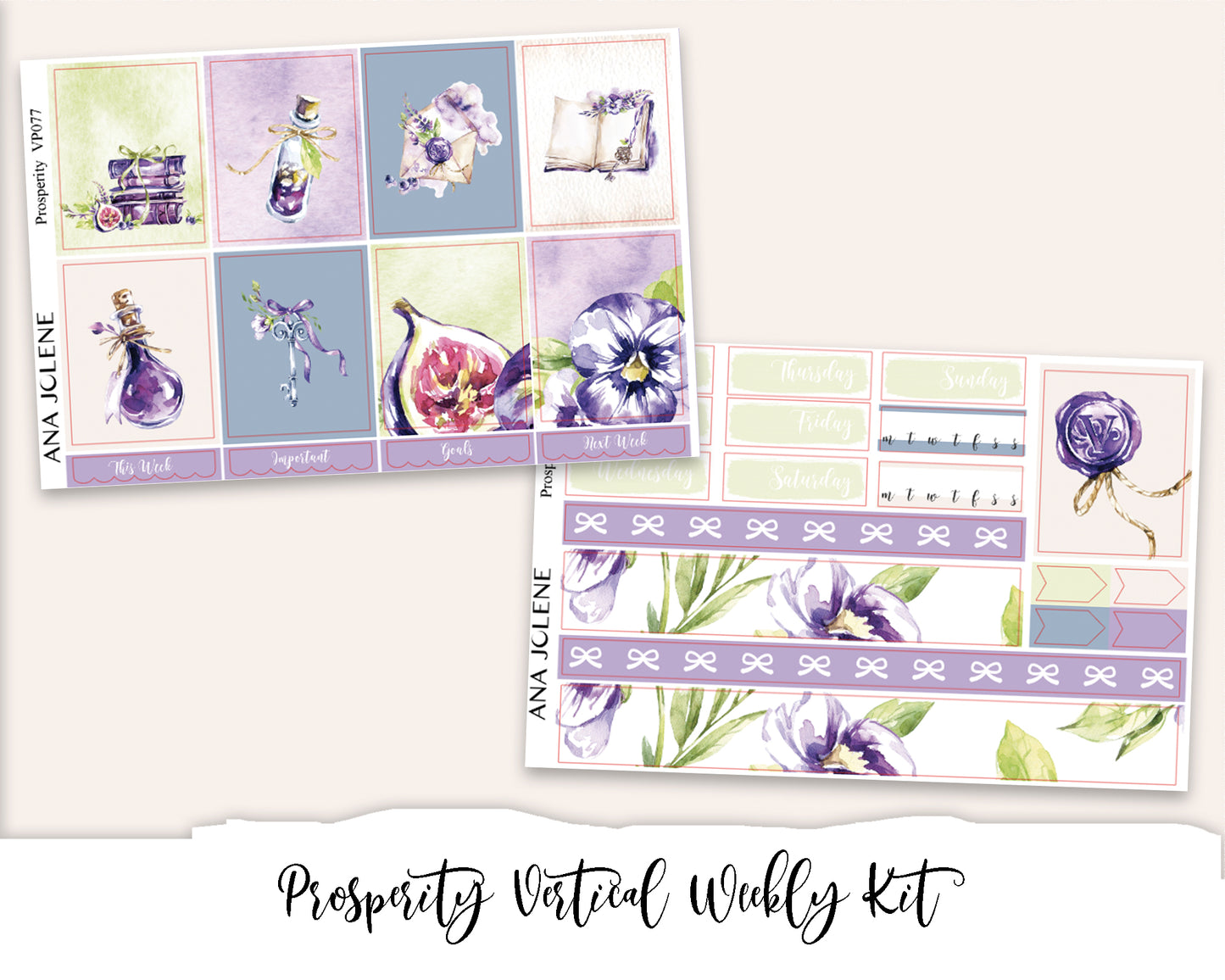 PROSPERITY Planner Sticker Kit (Vertical Weekly)
