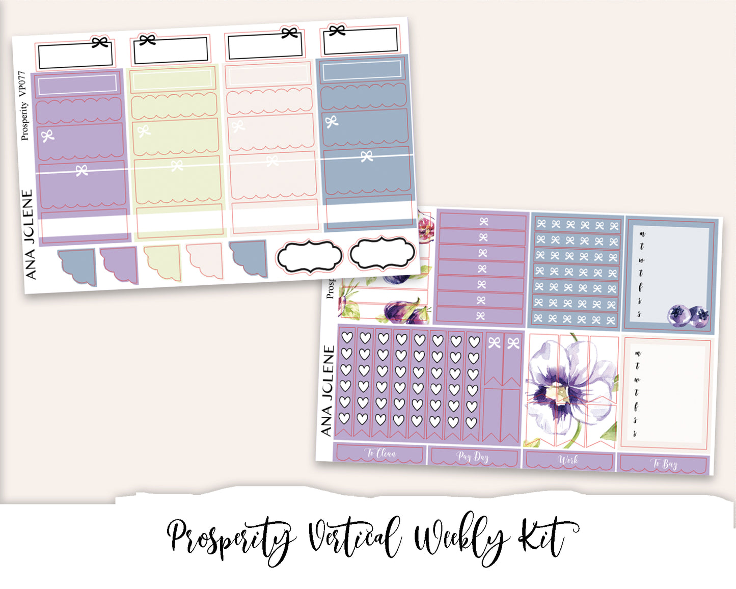 PROSPERITY Planner Sticker Kit (Vertical Weekly)