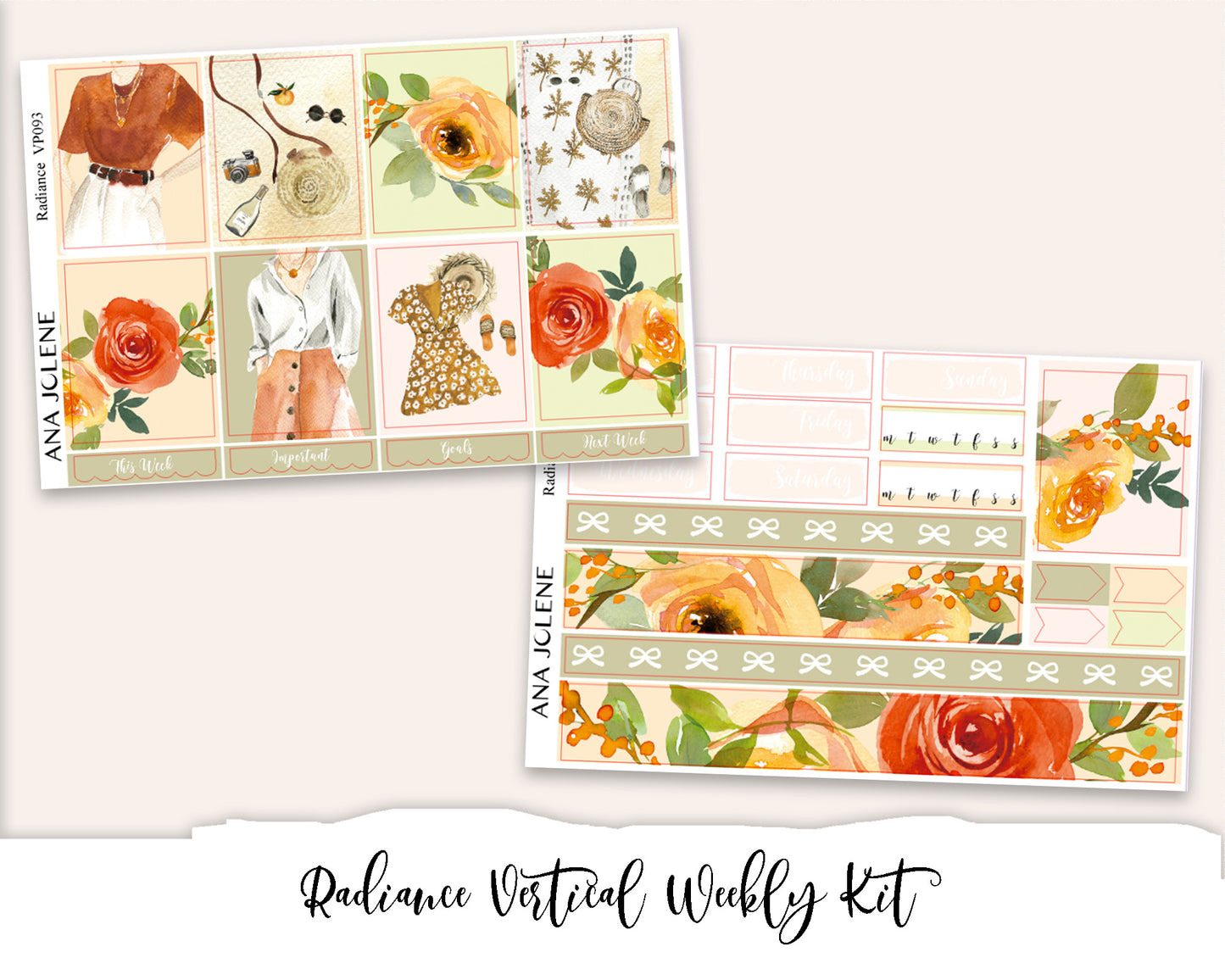 RADIANCE Planner Sticker Kit (Vertical Weekly)