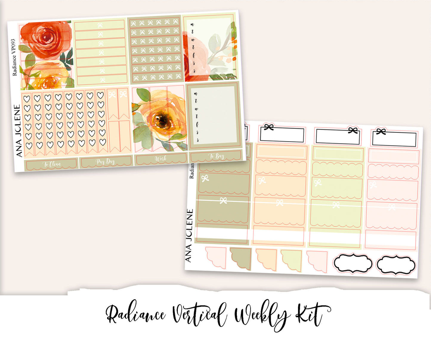 RADIANCE Planner Sticker Kit (Vertical Weekly)