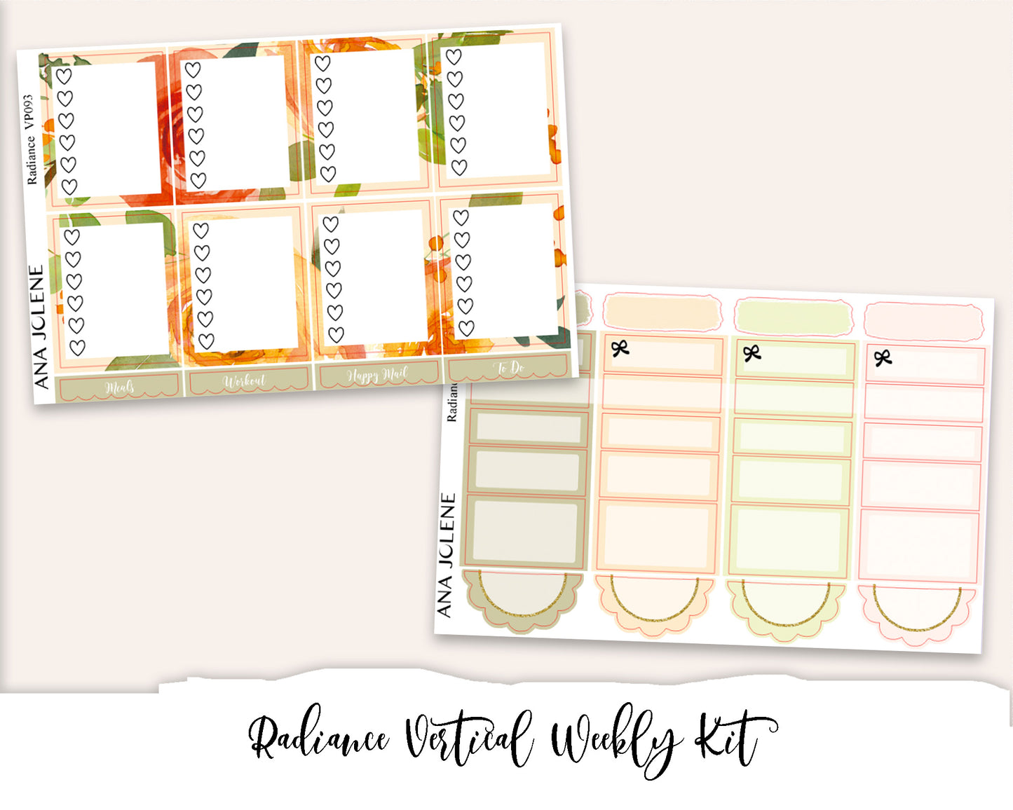 RADIANCE Planner Sticker Kit (Vertical Weekly)