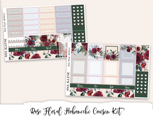 ROSE FLORAL Hobonichi Cousin Weekly Planner Sticker Kit