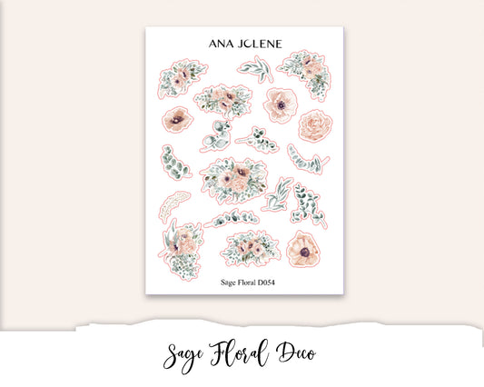 SAGE FLORAL Deco Stickers
