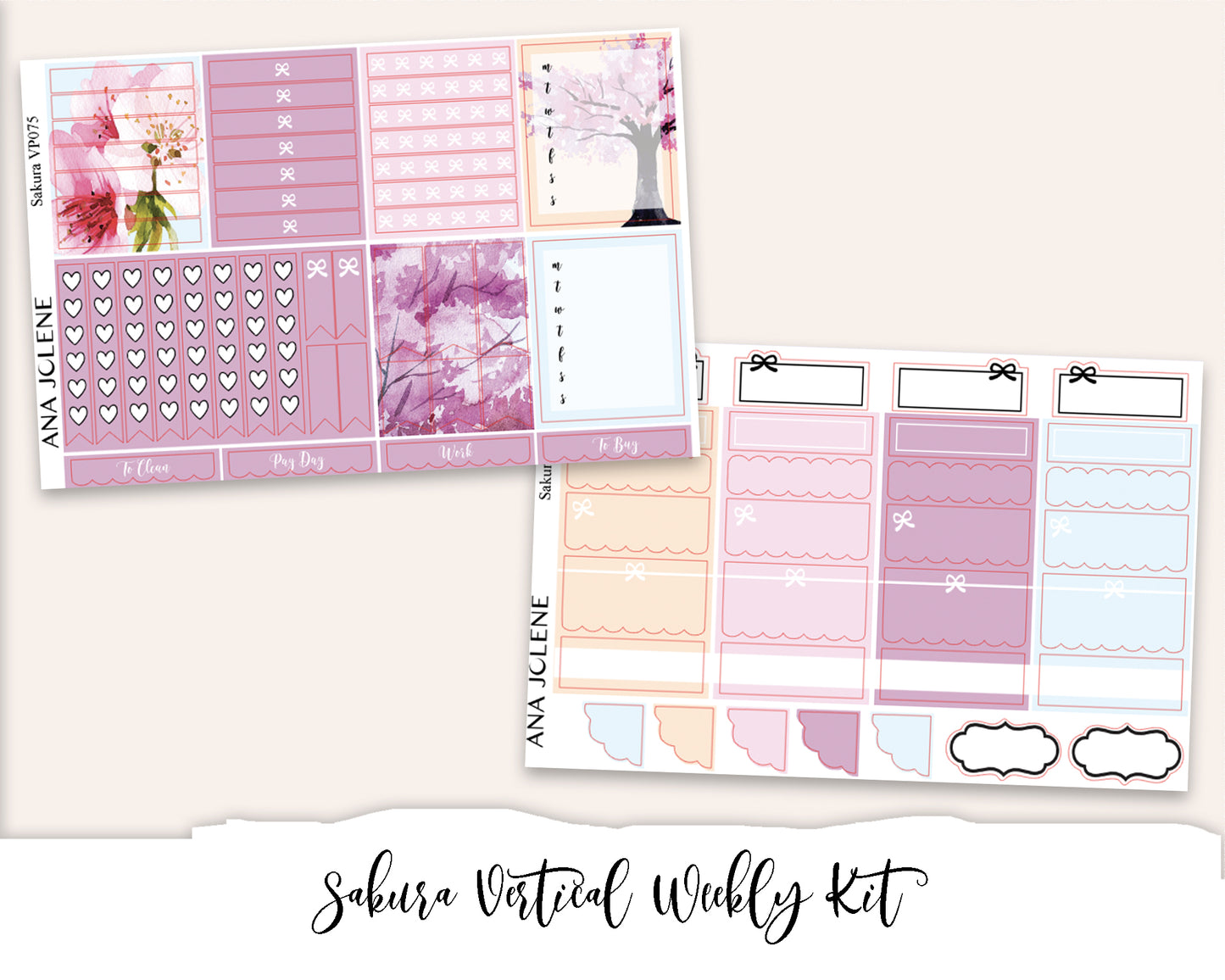 SAKURA Planner Sticker Kit (Vertical Weekly)