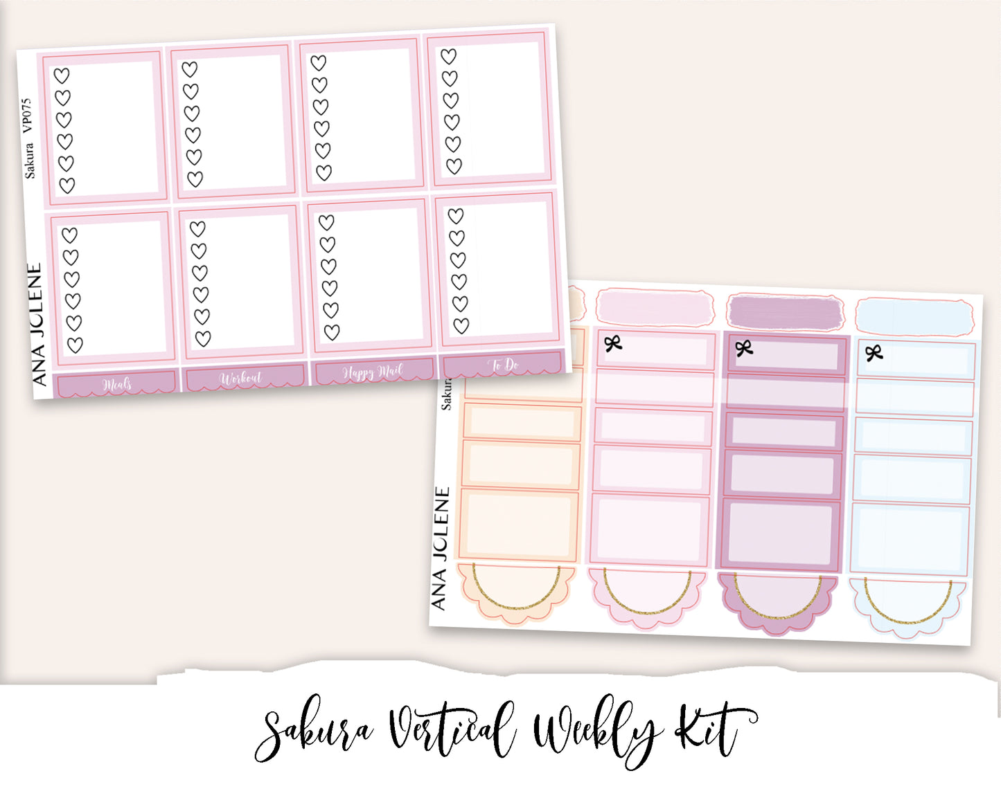 SAKURA Planner Sticker Kit (Vertical Weekly)