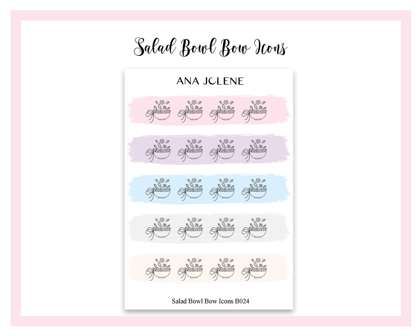 Salad Bowl Bow Icon Stickers