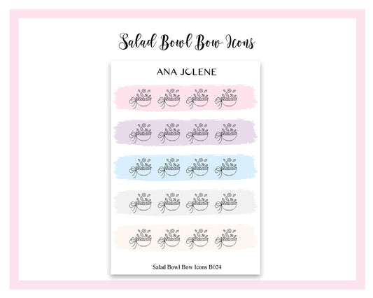 Salad Bowl Bow Icon Stickers
