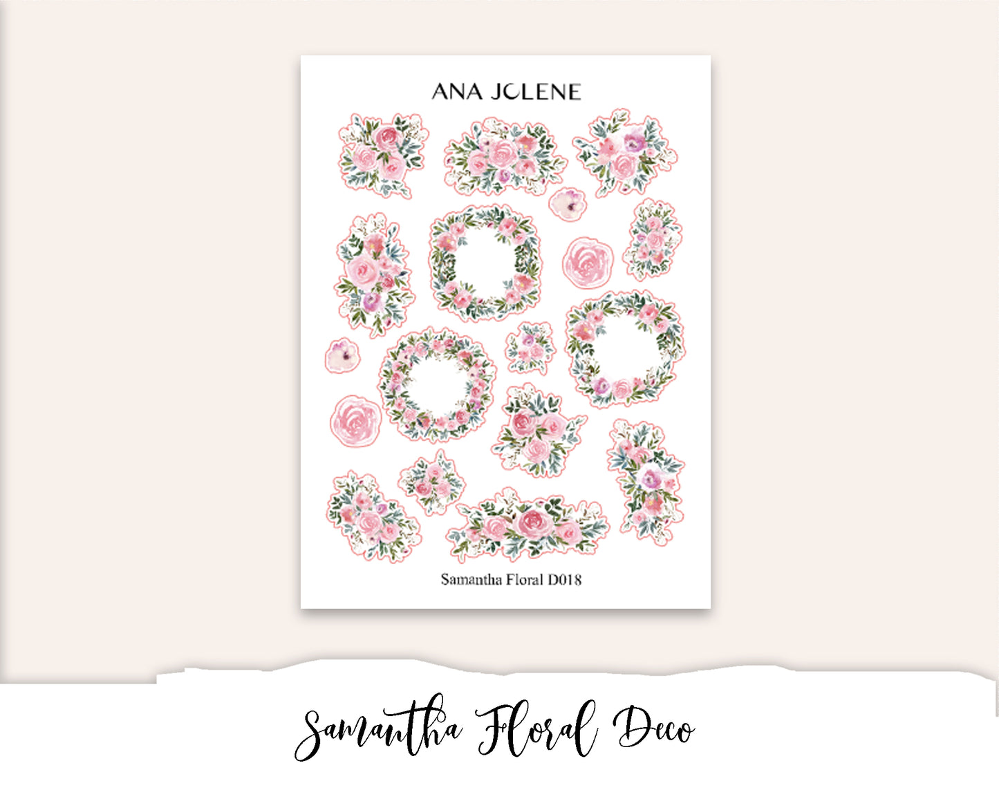 SAMANTHA FLORAL Planner Sticker Kit (Vertical Weekly)