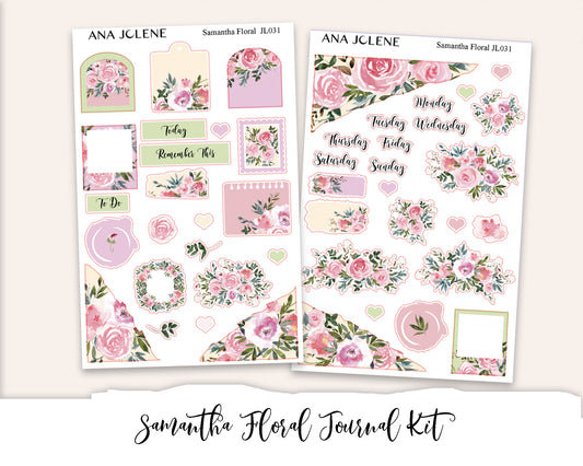 SAMANTHA FLORAL Full Journal Sticker Kit