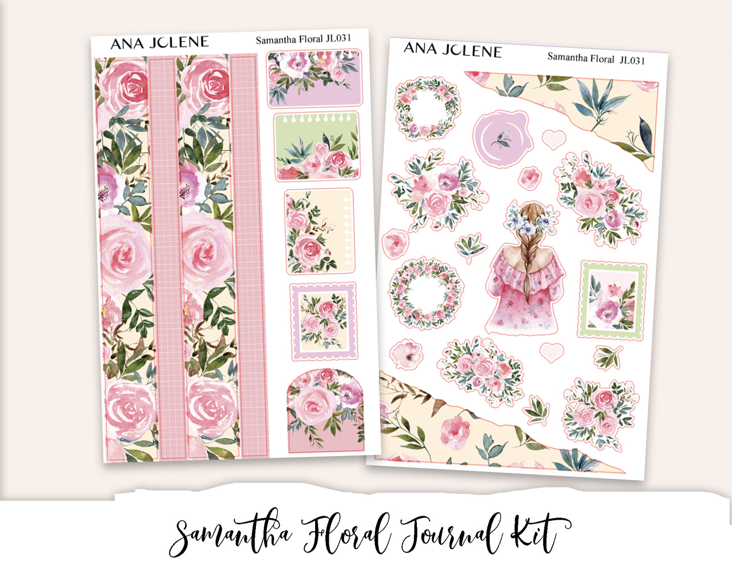 SAMANTHA FLORAL Full Journal Sticker Kit