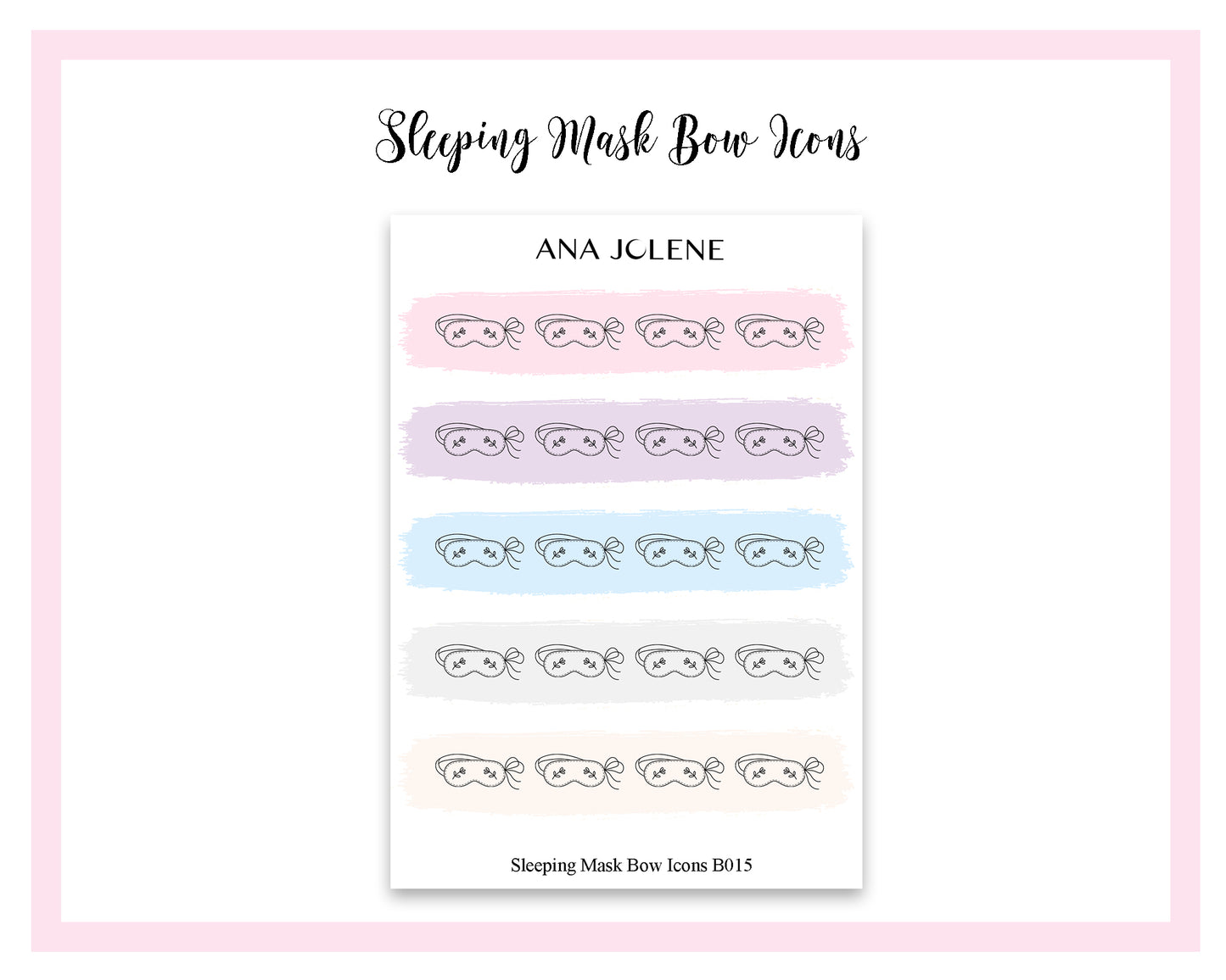 Sleeping Mask Bow Icon Stickers