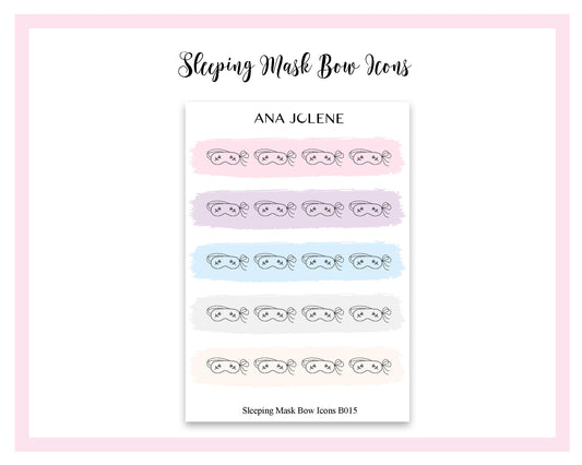 Sleeping Mask Bow Icon Stickers