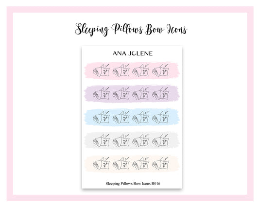 Sleeping Pillow Bow Icon Stickers