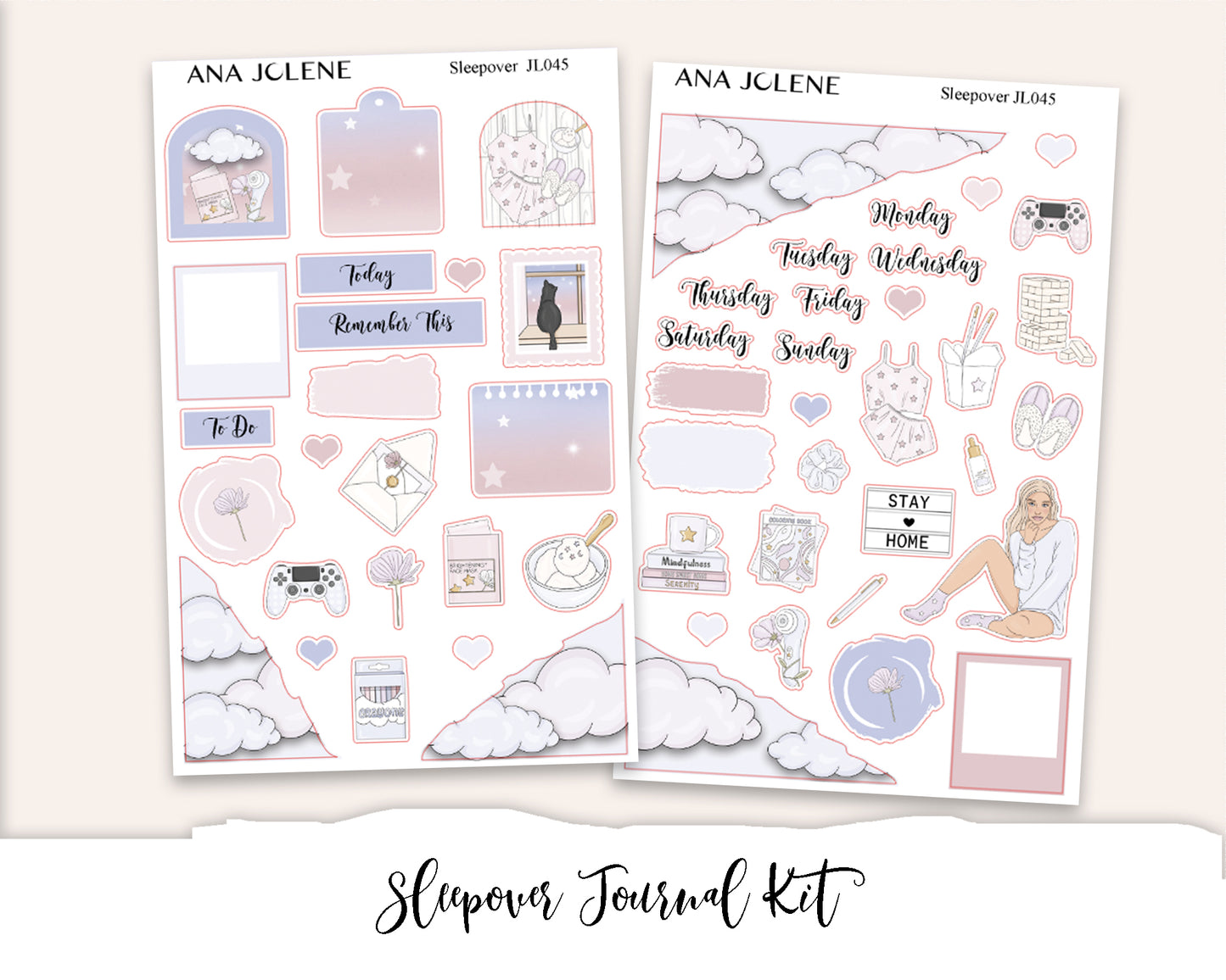SLEEPOVER Mini Journal Sticker Kit