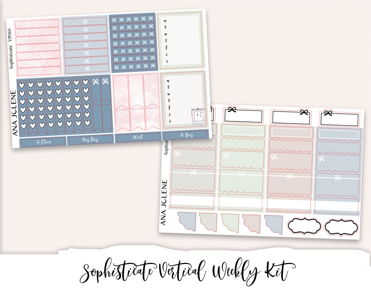 SOPHISTICATE Planner Sticker Kit (Vertical Weekly)