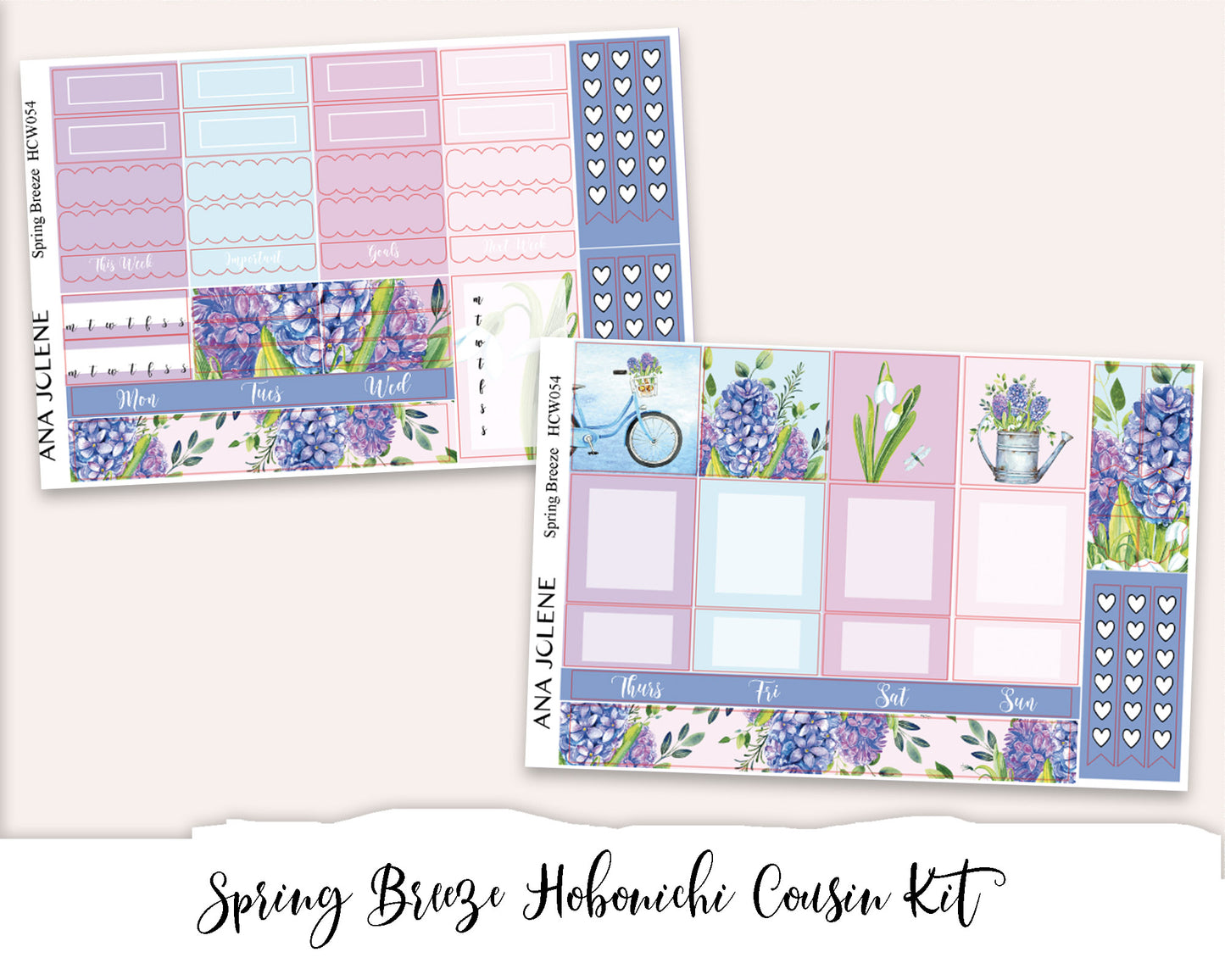 SPRING BREEZE Hobonichi Cousin Weekly Planner Sticker Kit