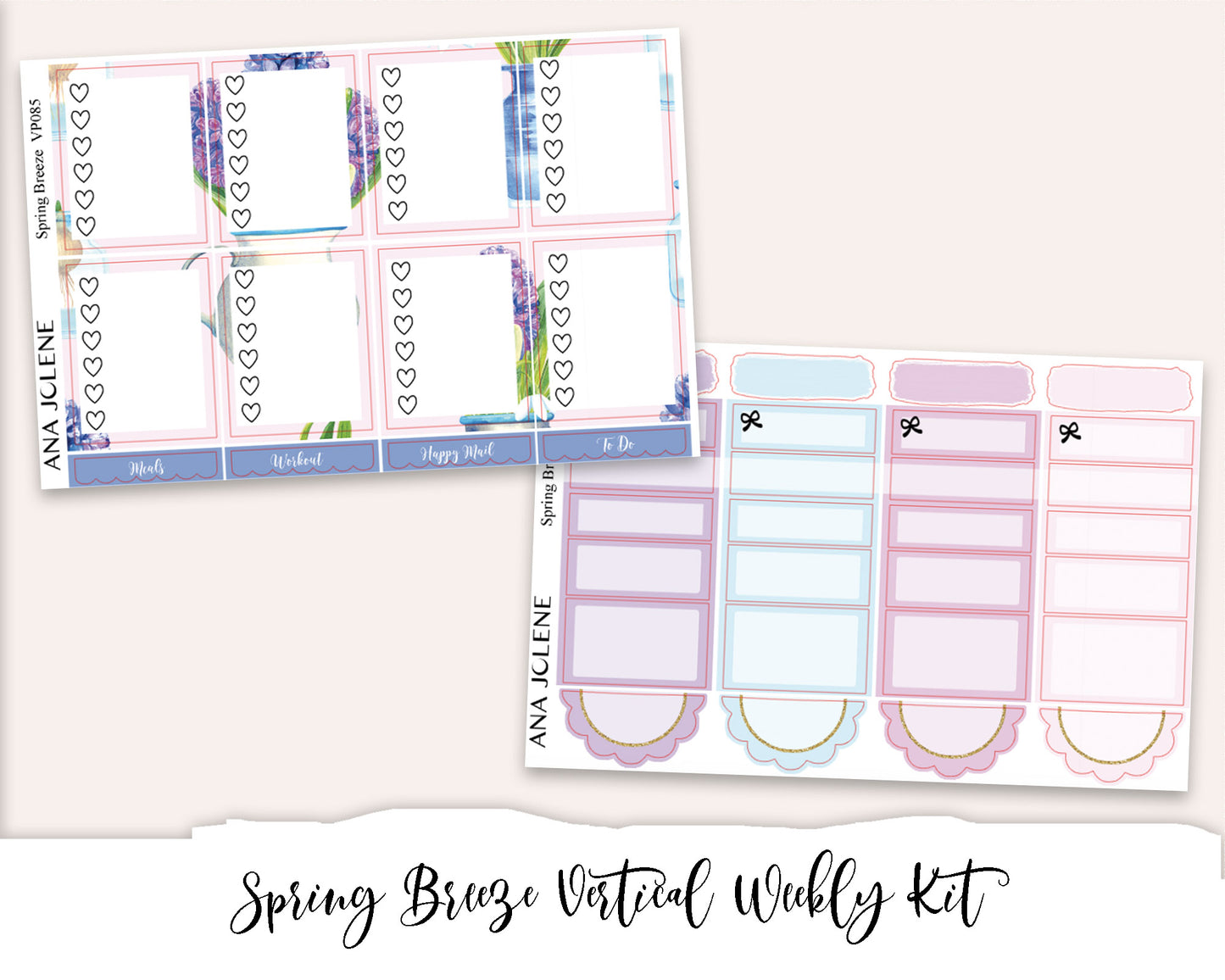 SPRING BREEZE Planner Sticker Kit (Vertical Weekly)