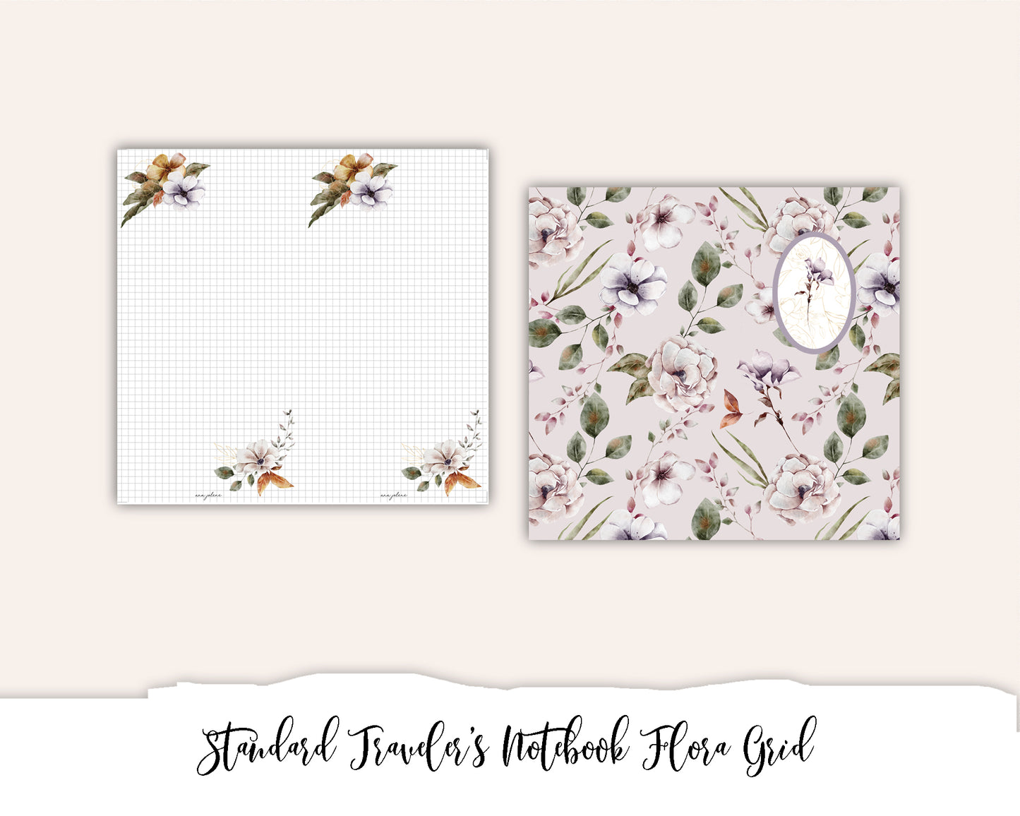 Standard Traveler's Notebook Printable - Flora Grid