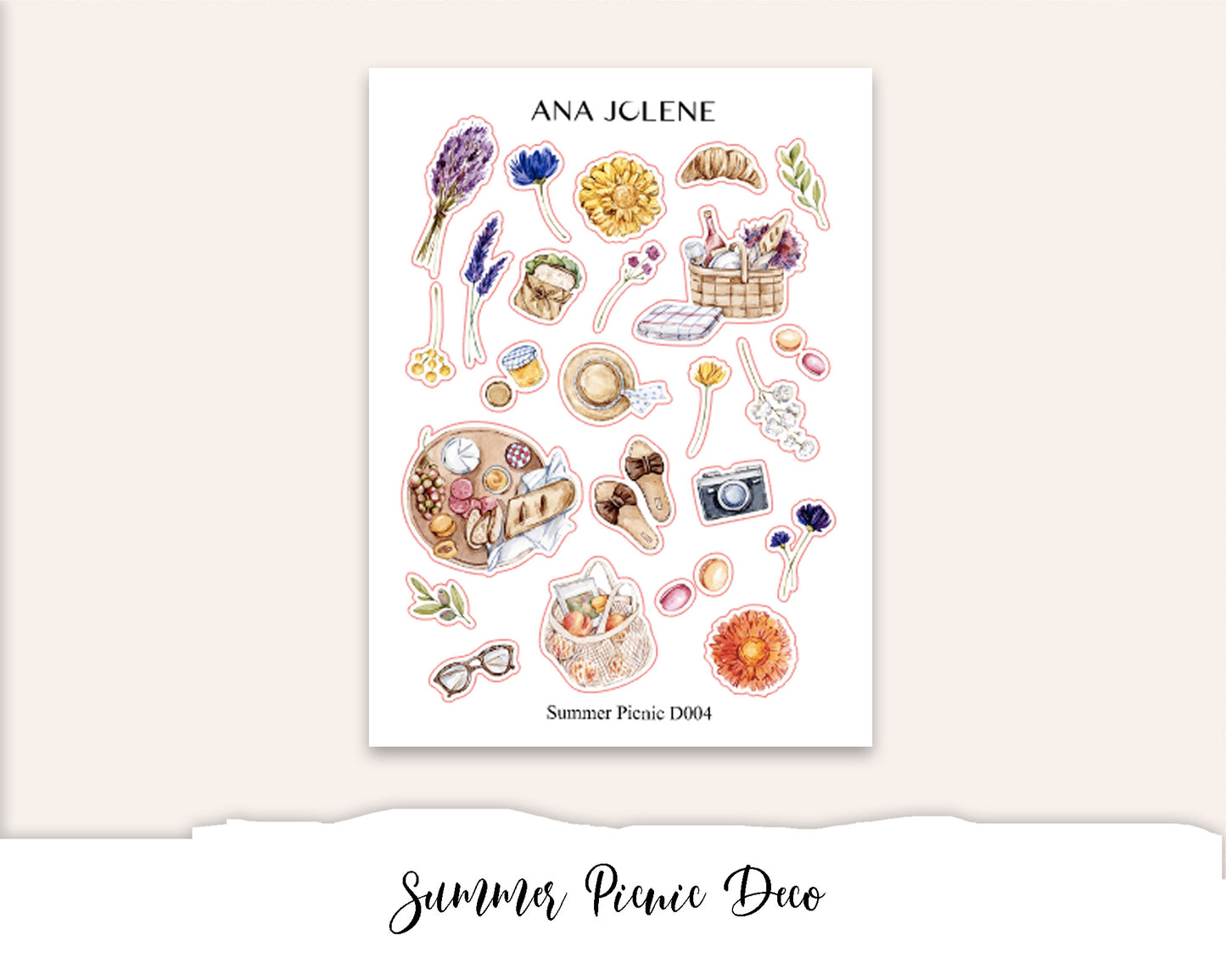 SUMMER PICNIC Planner Sticker Kit (Vertical Weekly)