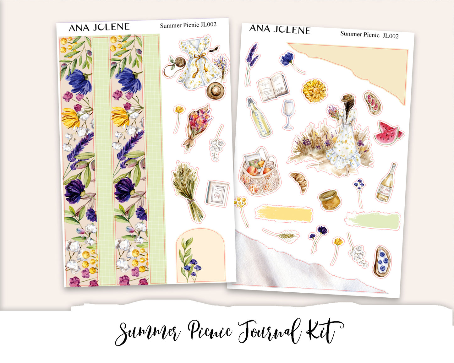 SUMMER PICNIC Bullet Journaling Sticker Kit