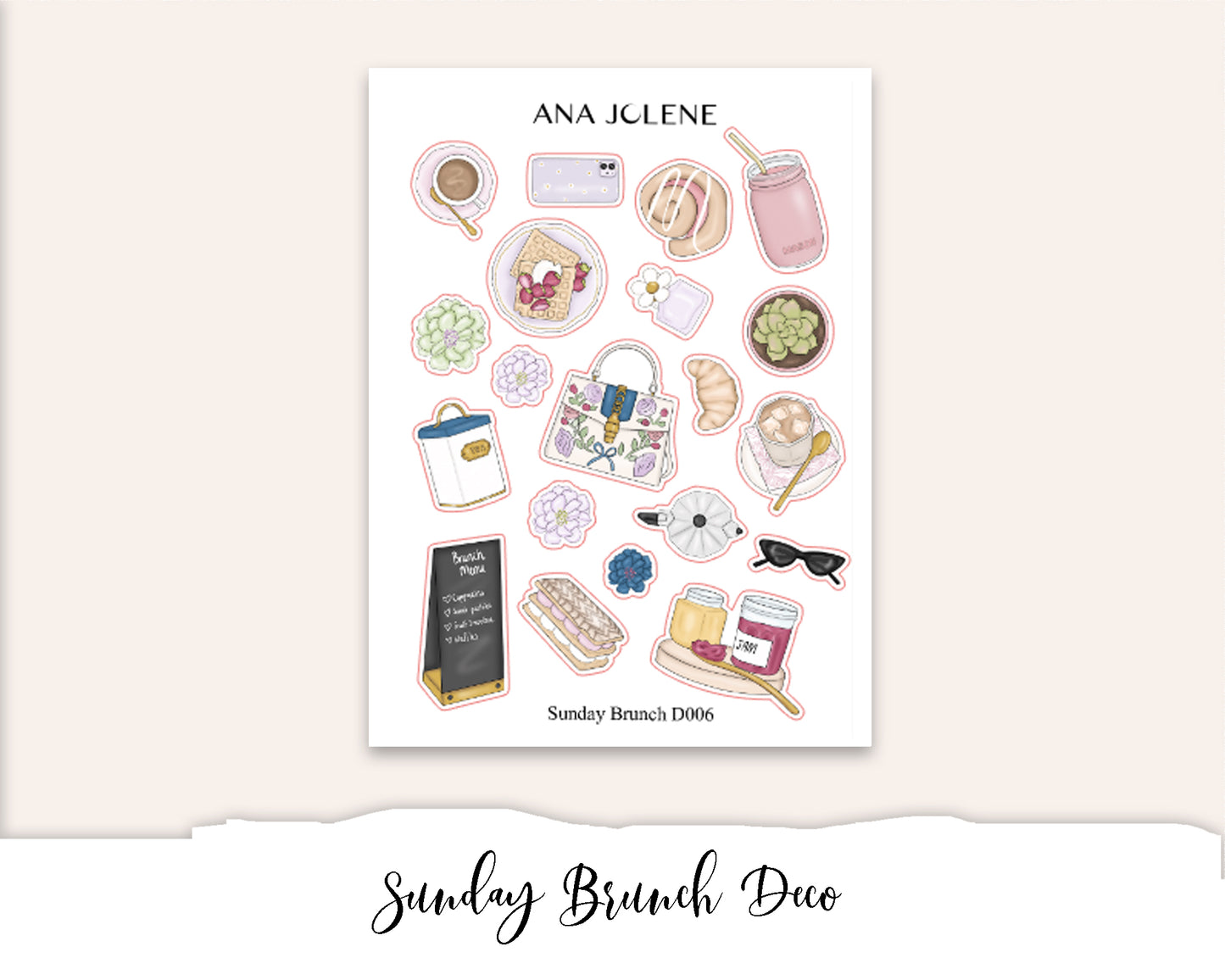 SUNDAY BRUNCH Hobonichi Cousin Weekly Planner Sticker Kit