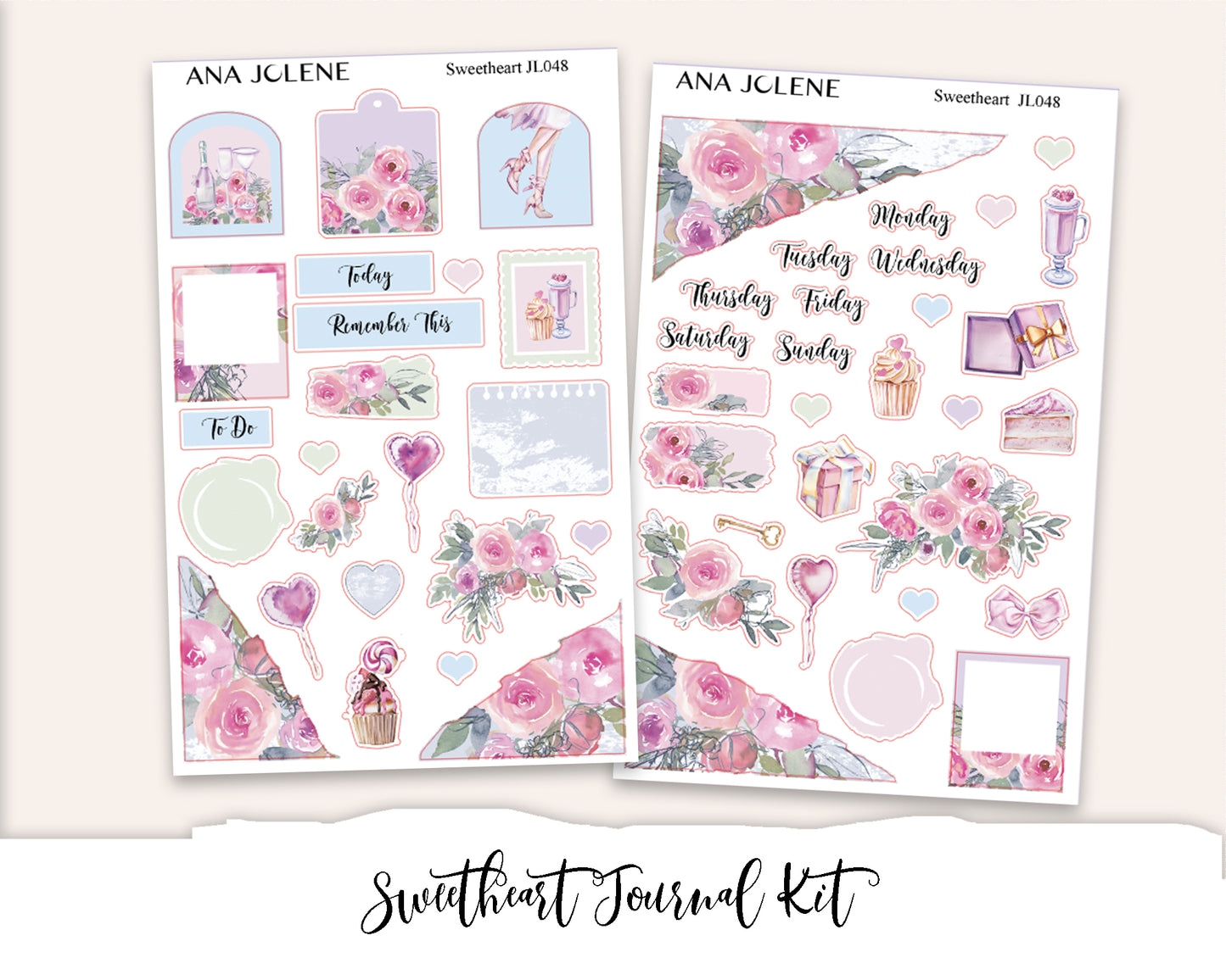 SWEETHEART Mini Journal Sticker Kit