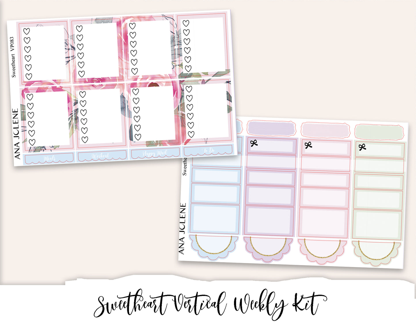 SWEETHEART Planner Sticker Kit (Vertical Weekly)