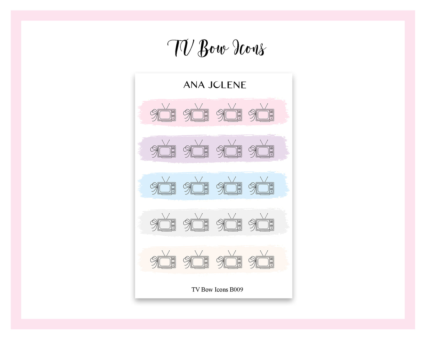 TV Bow Icon Stickers