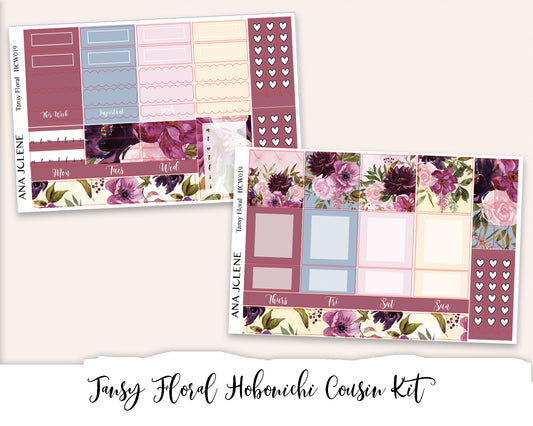 TANSY FLORAL Hobonichi Cousin Weekly Planner Sticker Kit
