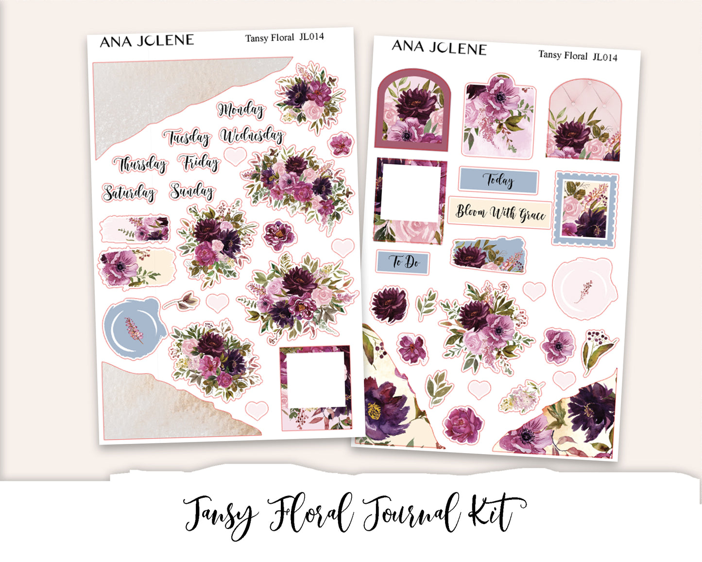 TANSY FLORAL Full Journal Sticker Kit