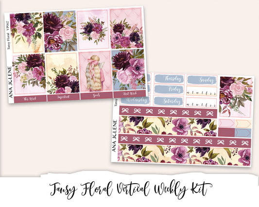 TANSY FLORAL Planner Sticker Kit (Vertical Weekly)