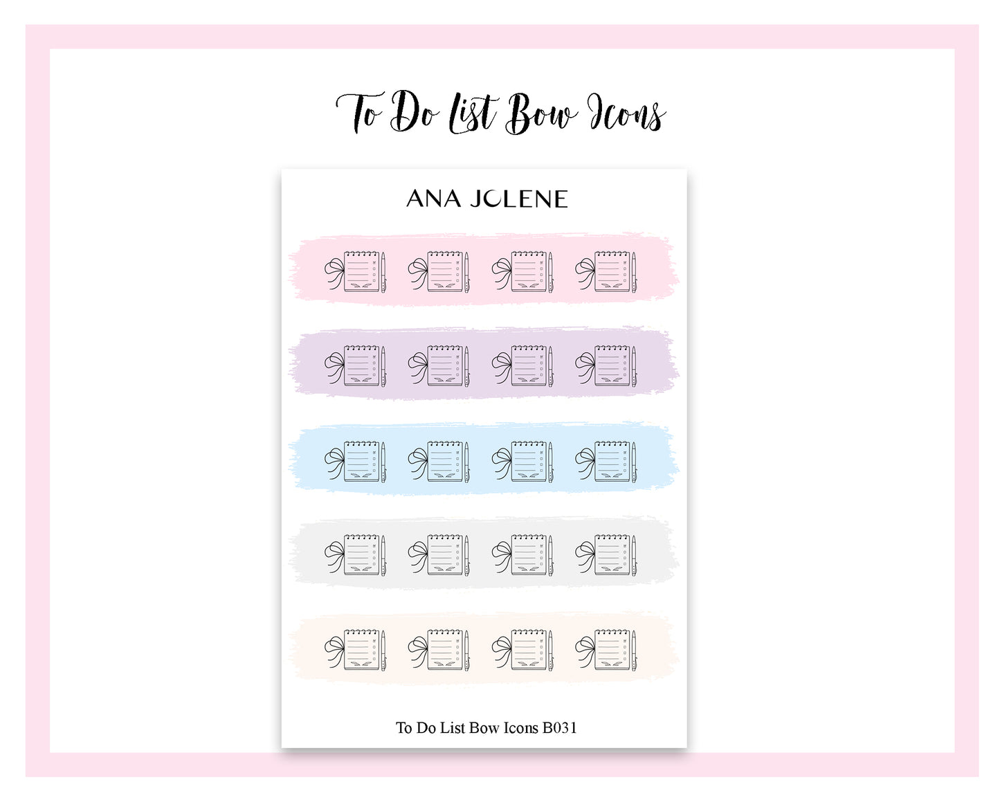To Do List Bow Icon Stickers
