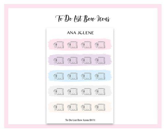 To Do List Bow Icon Stickers
