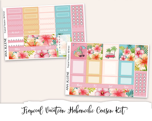 TROPICAL VACATION Hobonichi Cousin Weekly Planner Sticker Kit