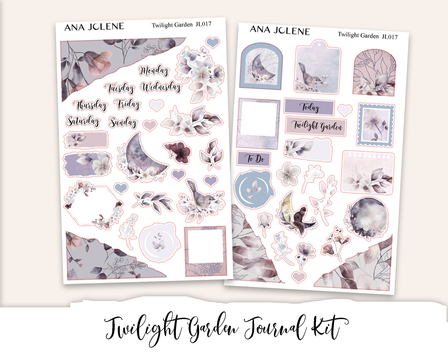 TWILIGHT GARDEN Mini Journal Sticker Kit
