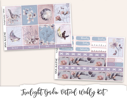TWILIGHT GARDEN Planner Sticker Kit (Vertical Weekly)