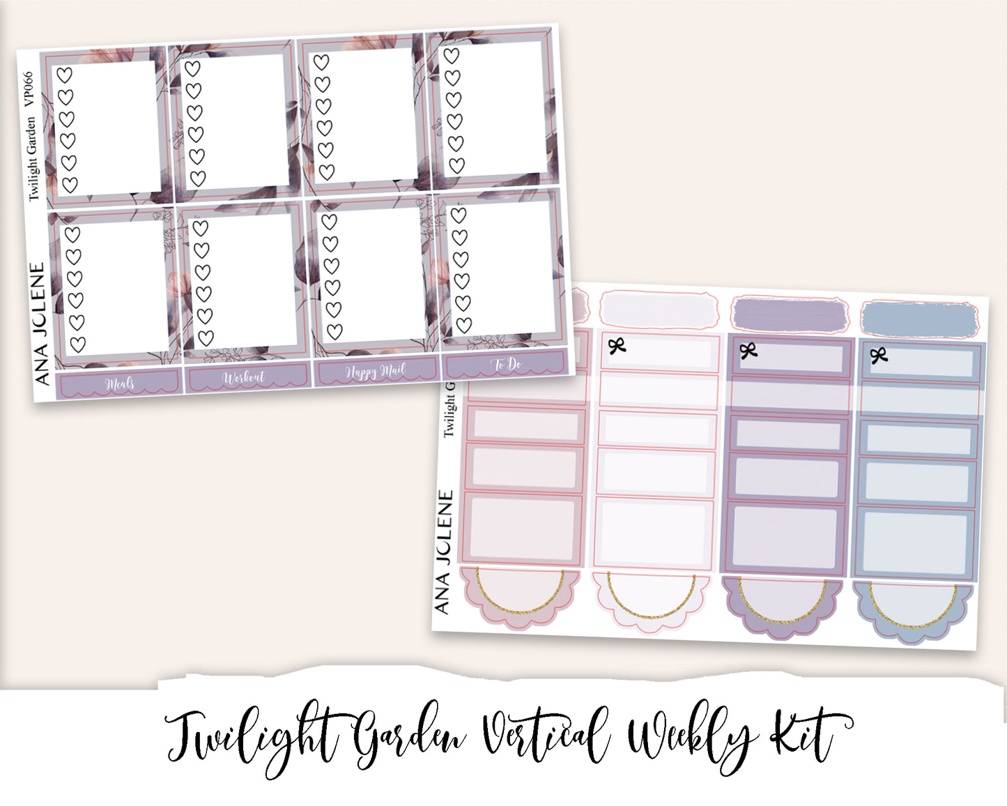 TWILIGHT GARDEN Planner Sticker Kit (Vertical Weekly)