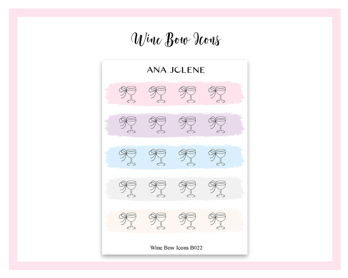 Wine Bow Icon Stickers
